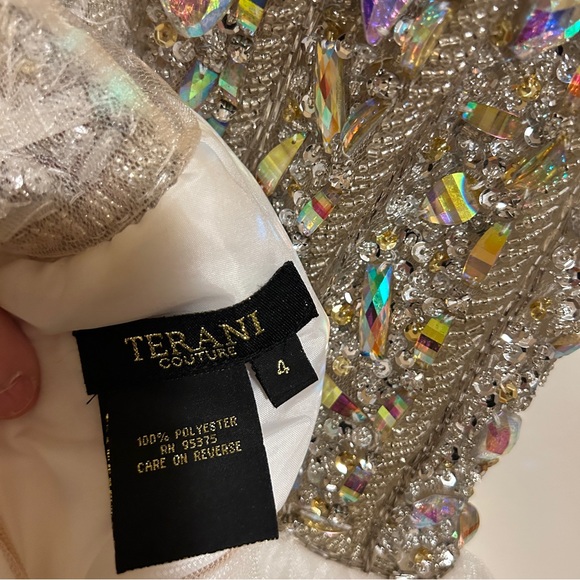 TERANI COUTURE SHORT BEADED JEWELS EMBELLISHED COCKTAIL DRESS Formal WeddingProm - Picture 3 of 16